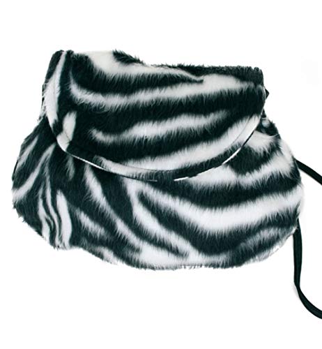 KarnevalsTeufel.de Plüschtasche, Verschiedene Designs, Umhängetasche, Tier-Prints, Accessoire, Ergänzung zu Ihrem Kostüm, Handtasche, Tasche, große Auswahl (Zebra) von KarnevalsTeufel.de