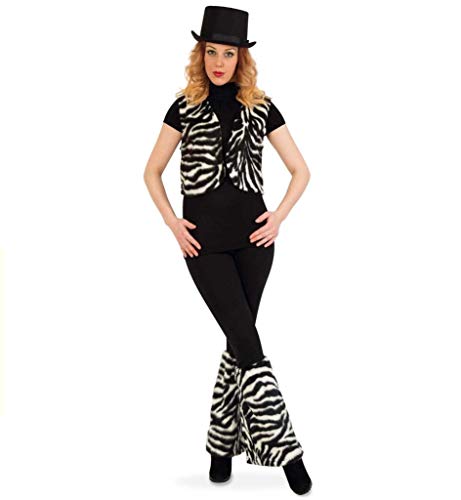 Set Zebra, Weste + Stulpen Plüsch, Tierkostüm Fasching Karneval Party (M) von KarnevalsTeufel.de