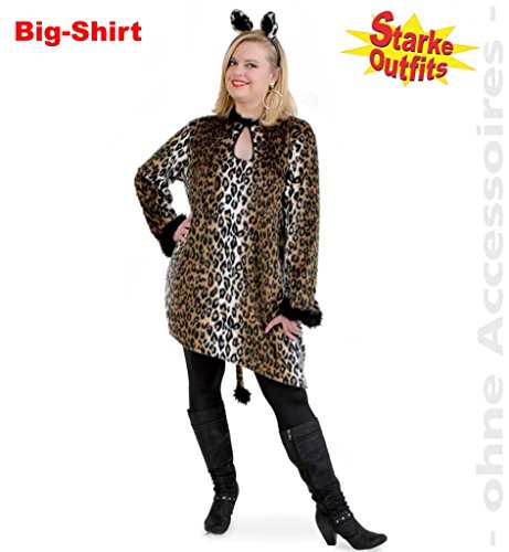Karnevalskostüme Damenkostüm, Bigshirt Leo, starke Outfits, große Größen, Leopard, Damen-Kleid, Damen-Outfit von Karnevalskostüme