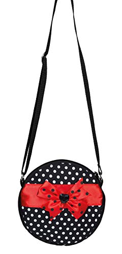 Karnevalsmanufaktur Tasche 60er schwarz/weiß gepunktet mit roter Schleife Rockabilly Karnevalsmanufaktur Tasche 60er schwarz/weiß gepunktet mit roter Schleife Rockabilly von Krause & Sohn