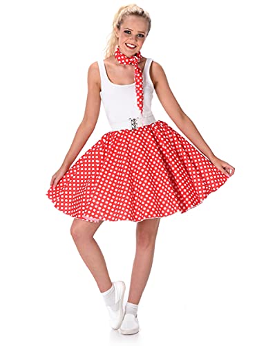 Karnival 81101 Rock und Krawatte im Stil der 50er Jahre, gepunktet Kostüm, rot, S Karnival 81101 Rock und Krawatte im Stil der 50er Jahre, gepunktet Kostüm, rot, S von Karnival Costumes