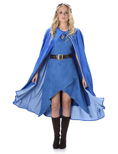 Mittelalterliches Krieger Kostüm Damen - Blau von Karnival Costumes