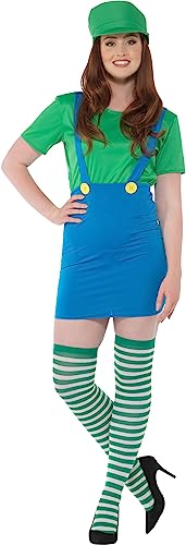 Karnival 81003 Mädchen Klempner (grün) Mario + Luigi Kostüm, L von Karnival