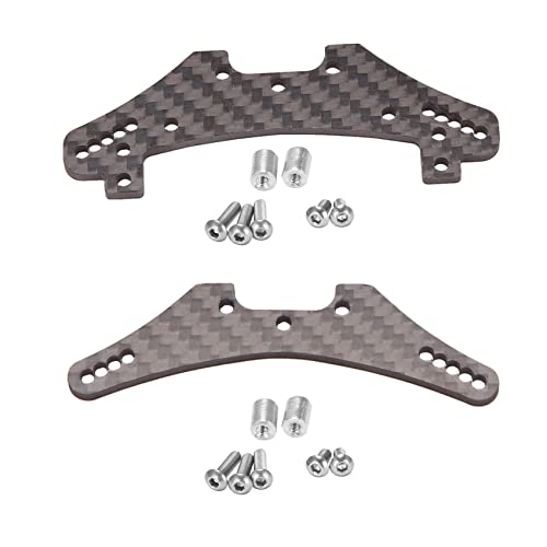 Yklhsocneg Stoßdämpferturm aus Kohlefaser vorne und hinten, für TA05 TA05-VDF TA05-R TA05-VDF2 RC Auto-Upgrade-Teile, 2 Stück von Karriter