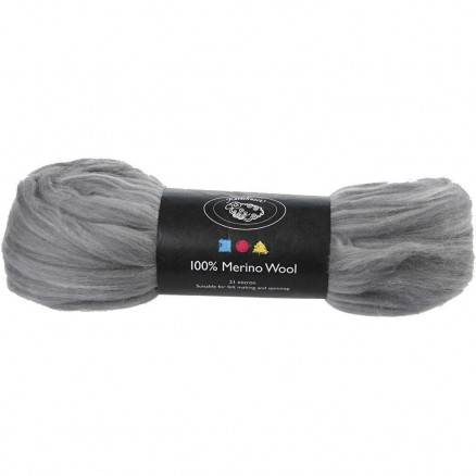 Wolle, 21 Micron, 100g, Grau Wolle, 21 Micron, 100g, Grau von Kartehuset