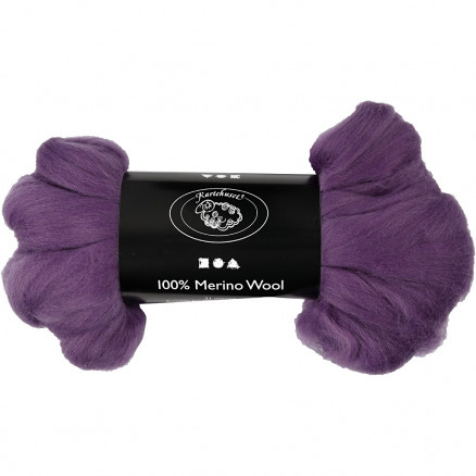 Wolle, 21 Micron, 100g, Violett von Kartehuset