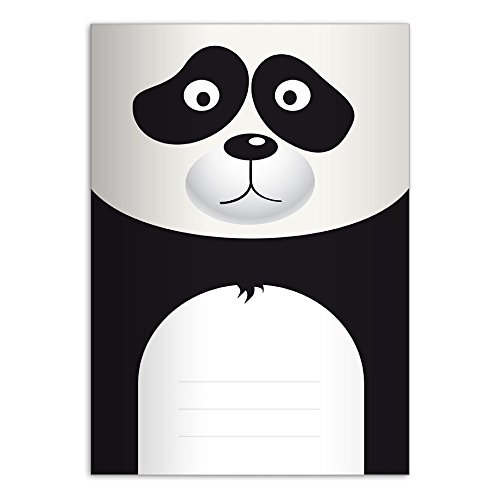 Kartenkaufrausch 4 süße DIN A5 Schulhefte, Rechenhefte als Kleiner Panda Lineatur 7 (Kariertes Heft) von Kartenkaufrausch