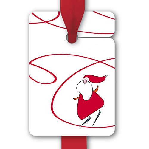 Kartenkaufrausch Lustige Weihnachts Geschenkanhänger farbig mit Weihnachtsmann / Nikolaus auf Schlittschuhen (8Stk) universal Etiketten, Papieranhänger, Etiketten • zum Verzieren von Geschenktüten von Kartenkaufrausch