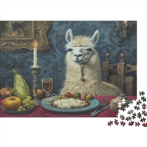 Alpaca Für Erwachsene Puzzle 300 Teile Cute Animals Lernspiel Home Decor Family Challenging Games Geburtstag Stress Relief Toy 300pcs (40x28cm) von Karumkok