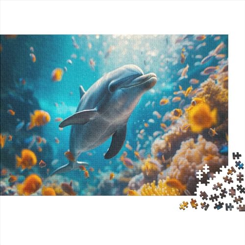 Dolphin Puzzle 300 Teile Marine Animals Erwachsene Family Challenging Games Lernspiel Geburtstag Moderne Wohnkultur Stress Relief 300pcs (40x28cm) von Karumkok