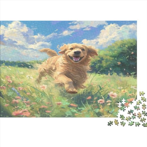 Golden Retriever 300 Teile Dog Puzzles Erwachsene Geburtstag Wohnkultur Family Challenging Games Educational Game Stress Relief 300pcs (40x28cm) von Karumkok