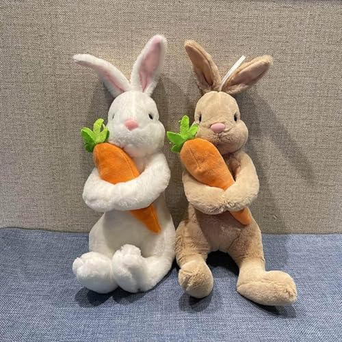 2PCS Osterhase Kuscheltier Hase Klein Kleinkind Osterhase Plüschtier Kleine Hase Plüschhase mit Karotte Stoffhase Hase Kuscheltier Plüschtiere Stofftier Easter Bunny Ostern Geschenk für Kinder Baby von Kashyke