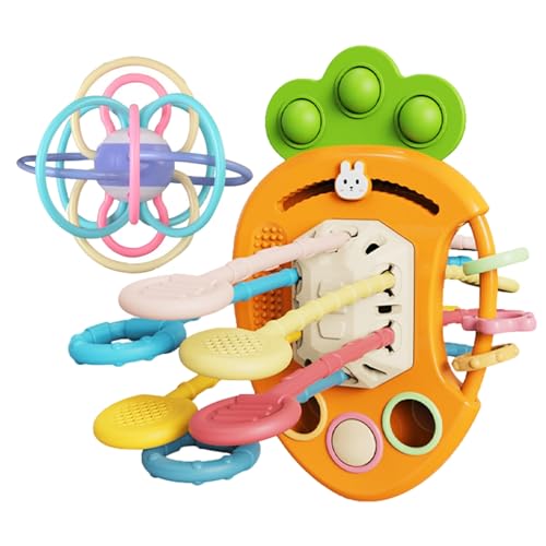 Kasituny Baby-Trainingsspielzeug, sensorisches Babyspielzeug, Karottenform, interaktives Baby-Zahnspielzeug-Set für Kleinkinder 1 Satz von Kasituny