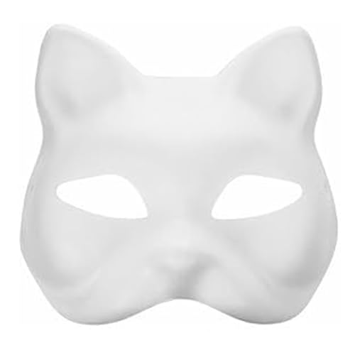 Kasituny Bemalbare Katzenmaske, DIY-Halloween-Kostüm, Party-Set, kreativ, handbemalt, personalisiert, mit verstellbaren elastischen Trägern, Cosplay-Aktivitäten, sicher 1pc von Kasituny