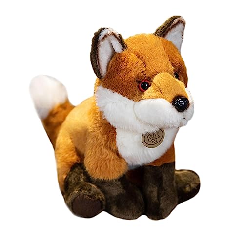 Fuchs aus Plüsch, realistisches Spielzeug für und Erwachsene – Rotfuchs aus weichem Plüsch, kuschelig, realistisch, weich, flauschig, rot, Foxy, Dekokissen von Kasmole