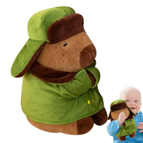 Kasmole Capybara-Plüschkissen, Capybara-Plüsch | Capybara Soft Doll in Mantel und | 30 cm großes Capybara-Stofftier für Sofa, Schlafzimmer, Autodekoration von Kasmole