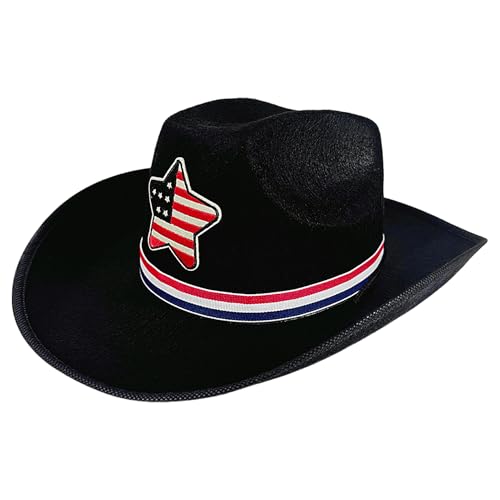 Kasmole Cowboyhut, Herren Cowboyhut - Flagge Cowboy Cowgirl Hut 4. Juli,Klassisches Kostümzubehör, Wide Bim Western Filzkleidung für Partyparade Kasmole Cowboyhut, Herren Cowboyhut - Flagge Cowboy Cowgirl Hut 4. Juli,Klassisches Kostümzubehör, Wide Bim Western Filzkleidung für Partyparade von Kasmole