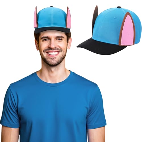 Kasyat Halloween 3D Ohr Baseball Cap Verstellbare Baseballmütze mit Filz Hundeohr Einheitsgröße Hut für Halloween Cosplay Party Männer Frauen von Kasyat