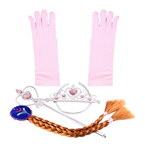 Eiskönigin ELSA und Anna - Set aus Diadem, Handschuhe, Zauberstab, Zopf - für Karneval, Fasching, Geburtstag, Party, Verkleidung - Königin unverfroren von Katara