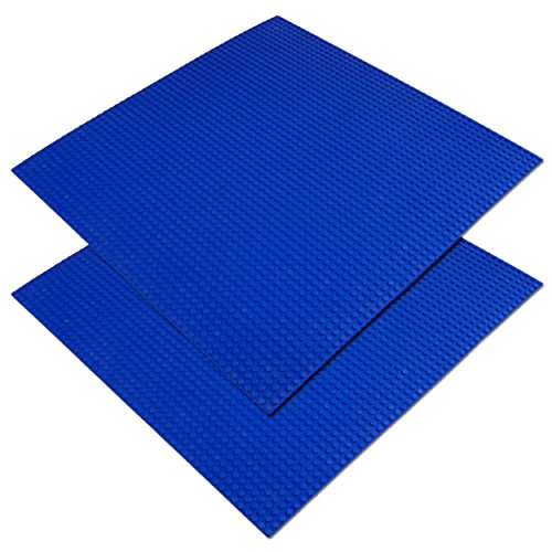 Katara 1672 - Bauplatte 2er Set 40cm x 40cm/50 x 50 Pins, Kompatibel Lego, Sluban, Papimax, Q-Bricks, Blau von Katara