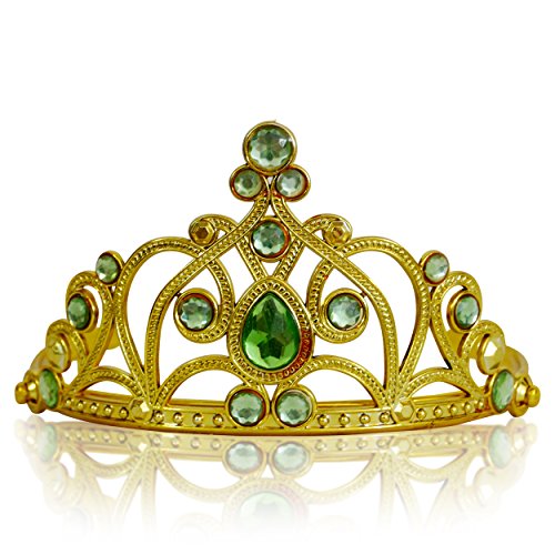 Katara 1682 - Prinzessin Diadem Krone, Verkleidung Kostüm, Fasching Karneval, Haarspange, Gold/Hellgrün von Katara