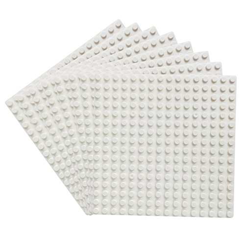 Katara 1741 - Bauplatten Platten 8er Set 13cmx13cm/16x16 Pins, Grundplatte Kompatibel Lego, Sluban, My, Papimax, Weiß von Katara