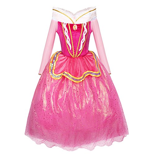 Katara 1742 - Dornröschen Aurora Prinzessin Kostüm Kleid Märchen, Fasching Karneval Kindergeburtstag, Gr. 104/ Herstellergröße- 110, Rosa von Katara