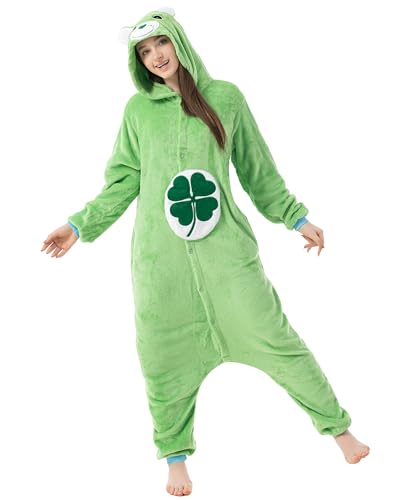 Glücksbärchi-Kostüm Onesie Kleeblatt, Lucky Bär, Karnevals-Kostüm, Verkleidung zum Fasching, Schlafanzug, Grün von Katara