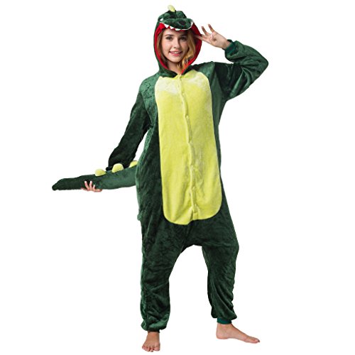 Katara 1744 - Krokodil Kostüm-Anzug Onesie/Jumpsuit Einteiler Body für Erwachsene Damen Herren als Pyjama oder Schlafanzug Unisex - viele Verschiedene Tiere von Katara