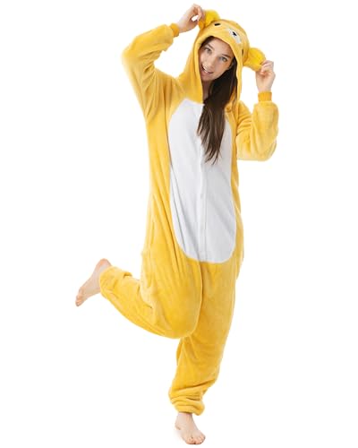 Katara 1744 - Rilakkuma Bär Kostüm-Anzug Onesie/Jumpsuit Einteiler Body für Erwachsene Damen Herren als Pyjama oder Schlafanzug Unisex - viele Verschiedene Tiere von Katara