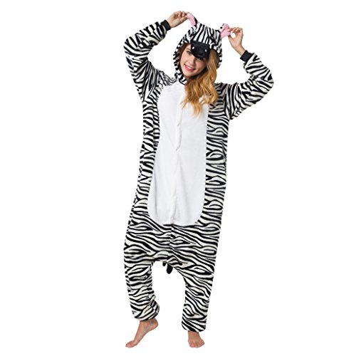 Katara 1744 - Zebra Kostüm-Anzug Onesie/Jumpsuit Einteiler Body für Erwachsene Damen Herren als Pyjama oder Schlafanzug Unisex - viele Verschiedene Tiere Katara 1744 - Zebra Kostüm-Anzug Onesie/Jumpsuit Einteiler Body für Erwachsene Damen Herren als Pyjama oder Schlafanzug Unisex - viele Verschiedene Tiere von Katara