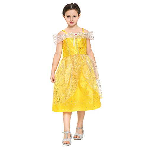 Katara 1749 - Prinzessinen-Kleid Bella / Belle Aus Disney's für Karneval, Halloween, Prinzessin-Kindergeburtstag, gelb von Katara