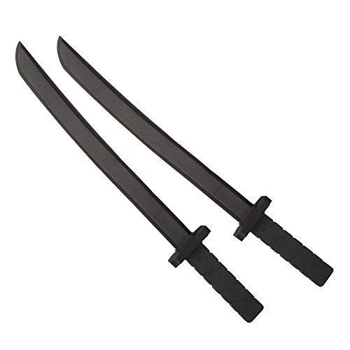 Katara 1771 - Schwarze Schaumstoffschwerter Set (2 Stück), Ninja Kostüm Verkleidung – Ungefährliches Accesoire (55 cm) von Katara