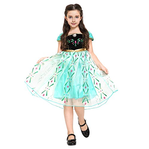 Katara - Anna Kostüm-Kleid für Kinder inspiriert von Disney für Karneval, Fasching, Eiskönigin-Partys von Katara