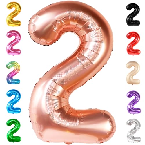 KatchOn, Luftballon 2. Geburtstag Zahl 2 – 100 CM, HELIUM UNTERSTÜTZT | Rose Gold 2 Balloon, 2. Geburtstagsdeko für Mädchen | Roségoldener Zahlenballon | 2. Geburtstagsdeko Mädchen KatchOn, Luftballon 2. Geburtstag Zahl 2 – 100 CM, HELIUM UNTERSTÜTZT | Rose Gold 2 Balloon, 2. Geburtstagsdeko für Mädchen | Roségoldener Zahlenballon | 2. Geburtstagsdeko Mädchen von KatchOn
