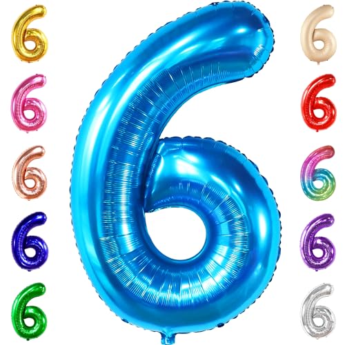 KatchOn, Luftballons 6 Zahl Blau XXL - 101 Cm, Riesen Folienballon 6 | Luftballon Sechs für Jubiläum | Blau Ballon 6 Geburtstag für 6 Jahre Junge Geburtstagsdeko | Luftballon 6 Jahre Junge KatchOn, Luftballons 6 Zahl Blau XXL - 101 Cm, Riesen Folienballon 6 | Luftballon Sechs für Jubiläum | Blau Ballon 6 Geburtstag für 6 Jahre Junge Geburtstagsdeko | Luftballon 6 Jahre Junge von KatchOn