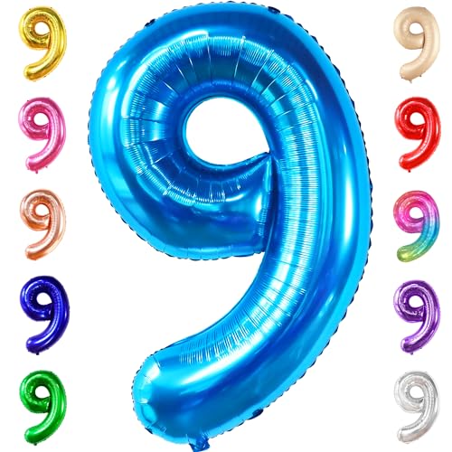 KatchOn, Riesiger blauer Luftballon Nummer 9 – 40 Zoll | Blauer 9-Ballon | 9. Geburtstagsballon für 9. Geburtstagsdekorationen | 9 Luftballons für Geburtstagsparty-Dekorationen | 9-Zahlen-Ballon KatchOn, Riesiger blauer Luftballon Nummer 9 – 40 Zoll | Blauer 9-Ballon | 9. Geburtstagsballon für 9. Geburtstagsdekorationen | 9 Luftballons für Geburtstagsparty-Dekorationen | 9-Zahlen-Ballon von KatchOn