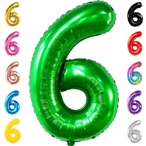 KatchOn, Riesiger dunkelgrüner Luftballon Nummer 6 – 40 Zoll | 6. Geburtstagsballon für Dekorationen zum 6. Geburtstag | 6 Luftballons zum Geburtstag | Sechs Ballonzahlen | 6-Jähriger Ballon für 6-J KatchOn, Riesiger dunkelgrüner Luftballon Nummer 6 – 40 Zoll | 6. Geburtstagsballon für Dekorationen zum 6. Geburtstag | 6 Luftballons zum Geburtstag | Sechs Ballonzahlen | 6-Jähriger Ballon für 6-J von KatchOn