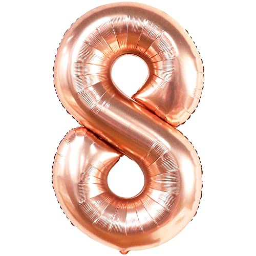 KatchOn, Roségoldene 8-Ballonzahl – 40 Zoll | Mylar Acht Ballon | 8 Roségold-Luftballons für Dekorationen zum 8. Geburtstag für Mädchen | Roségoldener 8-Jahre-Jubiläumsballon | Partyzubehör zum 8. G KatchOn, Roségoldene 8-Ballonzahl – 40 Zoll | Mylar Acht Ballon | 8 Roségold-Luftballons für Dekorationen zum 8. Geburtstag für Mädchen | Roségoldener 8-Jahre-Jubiläumsballon | Partyzubehör zum 8. G von KatchOn
