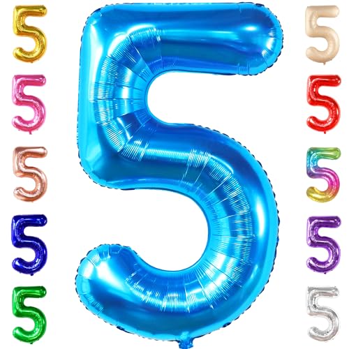 KatchOn, große blaue Luftballon 5 Zahl – 100 CM, HELIUM UNTERSTÜTZT | Geburtstagsdeko Blaue 5 Hai Geburtstagsballons | 5 Ballonzahlen für Hai Dekorationen zum 5. Geburtstag | Ballon 5 KatchOn, große blaue Luftballon 5 Zahl – 100 CM, HELIUM UNTERSTÜTZT | Geburtstagsdeko Blaue 5 Hai Geburtstagsballons | 5 Ballonzahlen für Hai Dekorationen zum 5. Geburtstag | Ballon 5 von KatchOn