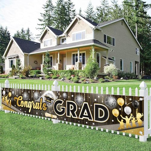 KatchOn Congrats Grad Yard Banner Gold und Grau von KatchOn