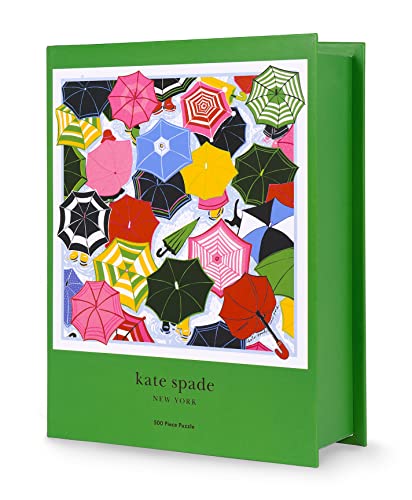 Kate Spade New York 500-teiliges Puzzle für Erwachsene, 55,9 x 55,9 cm, Regenschirm-Thema, Unisex, Quadratisches Puzzle mit Aufbewahrungsbox von Kate Spade New York
