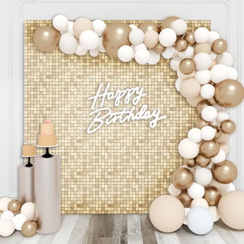 Schimmernder Wandhintergrund, champagnerfarben, Pailletten, Wandpaneel, Hintergrunddekoration für Hochzeit, Jahrestag, Geburtstag, Party, 36 Paneele Schimmernder Wandhintergrund, champagnerfarben, Pailletten, Wandpaneel, Hintergrunddekoration für Hochzeit, Jahrestag, Geburtstag, Party, 36 Paneele von Kate