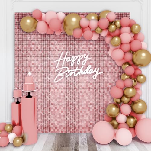 Schimmernder Wandhintergrund, mattrosa, quadratisch, Pailletten-Wandpaneel, Dekoration für Hochzeit, Jahrestag, Geburtstag, Party, 36 Paneele Schimmernder Wandhintergrund, mattrosa, quadratisch, Pailletten-Wandpaneel, Dekoration für Hochzeit, Jahrestag, Geburtstag, Party, 36 Paneele von Kate