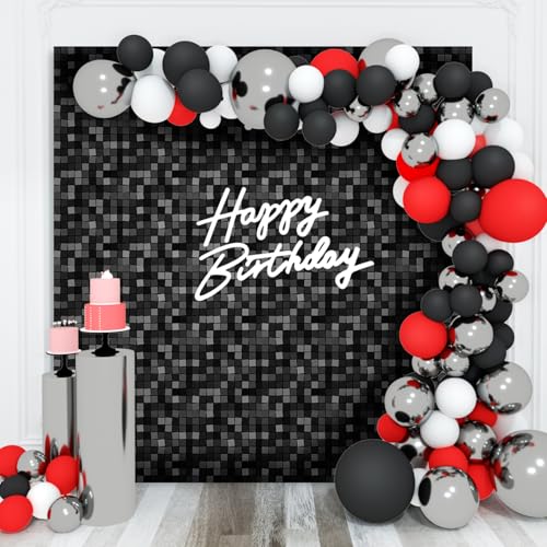 Shimmer Wall Backdrop Black Square Sequin Wall Panel Backdrop Decor for Wedding, Anniversary, Birthday, Party, 36 Panels Shimmer Wall Backdrop Black Square Sequin Wall Panel Backdrop Decor for Wedding, Anniversary, Birthday, Party, 36 Panels von Kate