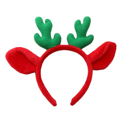 Weihnachtsfeier Haarband Plüsch Haarband Festliche Weihnachtsmütze Geweih Stirnband Flexible Xmas Kopfbedeckung für Kinder Erwachsene Urlaub Dekor Weihnachtsmann Stirnband Grün von Katolang
