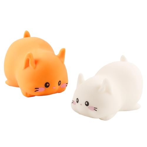 Katomi Niedliche Weiße Katze Stressball , Squishy Katzen Knautschball Weiß-Orange, Anti-Stress Spielzeug, Geschenk für Kinder & Erwachsene, Weihnachten & Geburtstag, Umweltfreundlich von Katomi