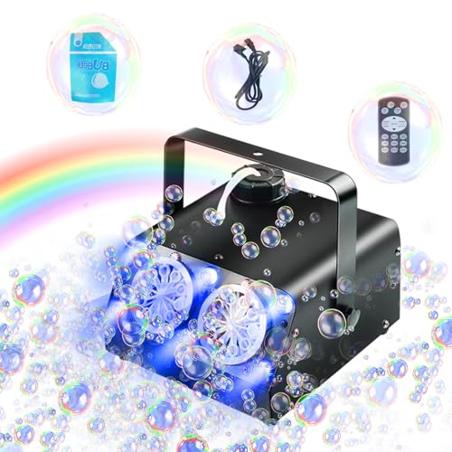 Katomi Seifenblasenmaschine mit Fernbedienung, Doppel-Blasgerät 100.000 Blasen/Min, LED-Lichter, Metallgehäuse, 1000ml Blasenlösung, Automatischer Blasenmacher für Kinder, Party & Hochzeit Katomi Seifenblasenmaschine mit Fernbedienung, Doppel-Blasgerät 100.000 Blasen/Min, LED-Lichter, Metallgehäuse, 1000ml Blasenlösung, Automatischer Blasenmacher für Kinder, Party & Hochzeit von Katomi