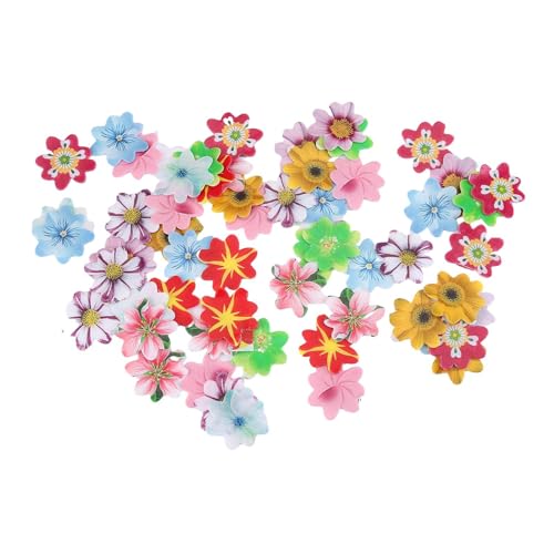 120 Stück Kuchendekorationsblumen essbare Klebreispapierblumen essbare Blumen Kuchen- und Cupcake-Topper dekorativ für Hochzeitsfeier Kuchendekoration von Katutude