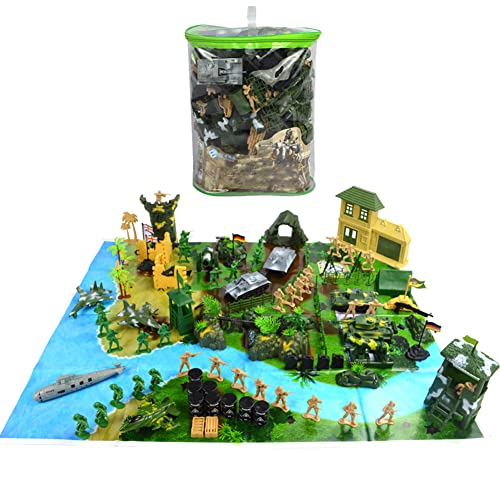 Katutude 130 Teiliges Soldaten Spielset, Armee Figuren Set mit Karte, Militärsoldat Spielzeug Militär Waffen Set Mini-Plastik-Spielzeugsoldaten Militärspielset für Kinder Katutude 130 Teiliges Soldaten Spielset, Armee Figuren Set mit Karte, Militärsoldat Spielzeug Militär Waffen Set Mini-Plastik-Spielzeugsoldaten Militärspielset für Kinder von Katutude